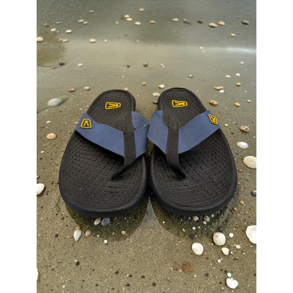 Men's Keen Blue/Black Contour Arch Flip Flops Sandals Sz 12 Outdoor Gorpcore